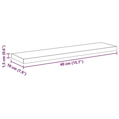 Regalbrett 4 pcs Schwarz 40 x 10 x 1.5 cm Holzwerkstoff