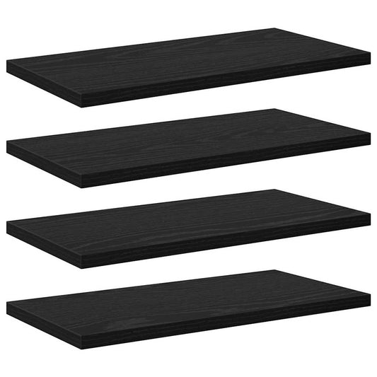 Regalbrett 4 pcs Schwarz 40 x 20 x 1.5 cm Holzwerkstoff