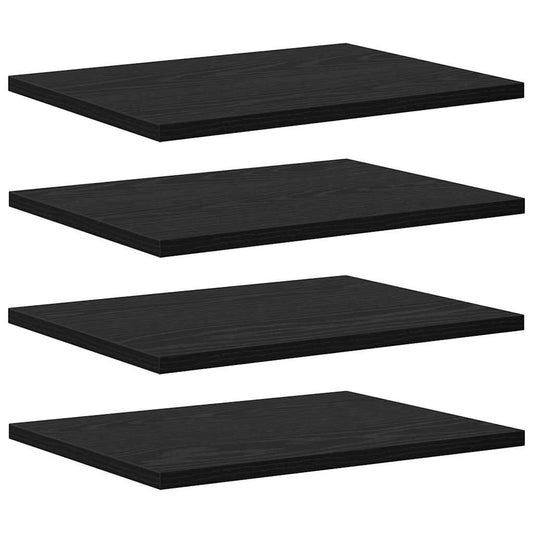 Regalbrett 4 pcs Schwarz 40 x 30 x 1.5 cm Holzwerkstoff