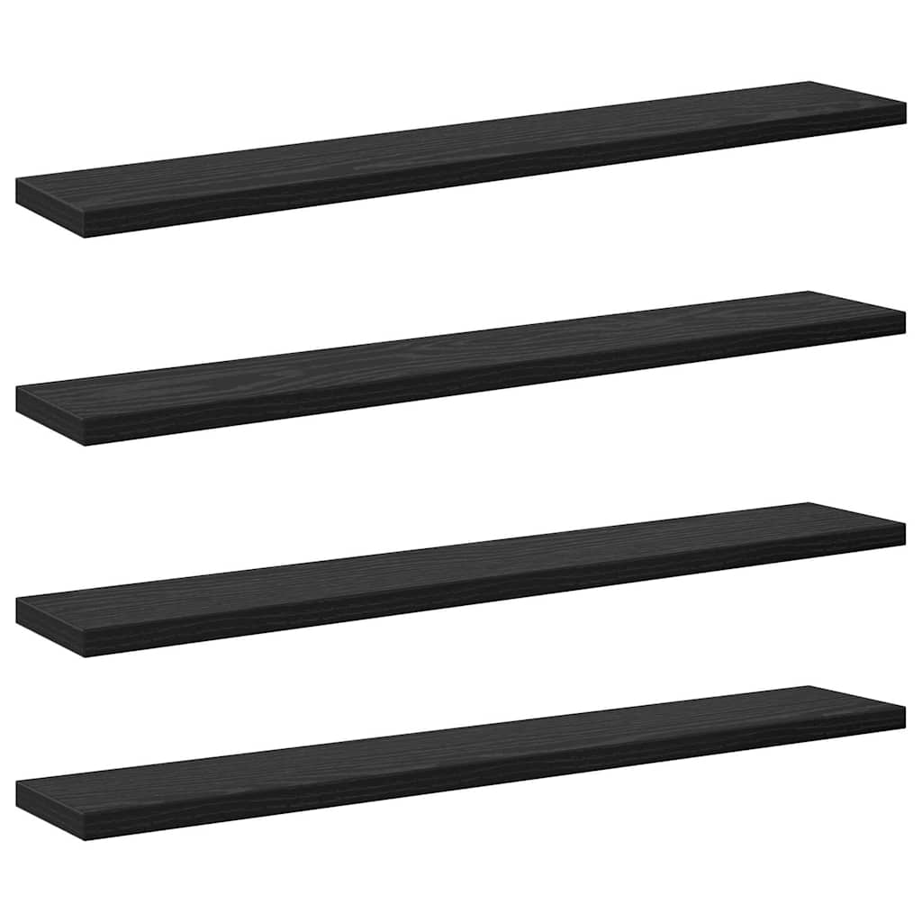 Regalbrett 4 pcs Schwarz 60 x 10 x 1.5 cm Holzwerkstoff