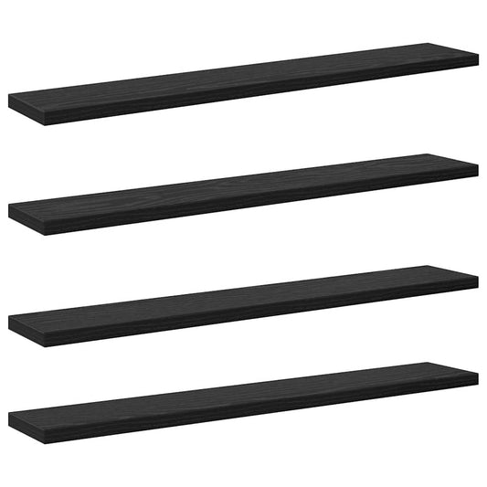 Regalbrett 4 pcs Schwarz 60 x 10 x 1.5 cm Holzwerkstoff