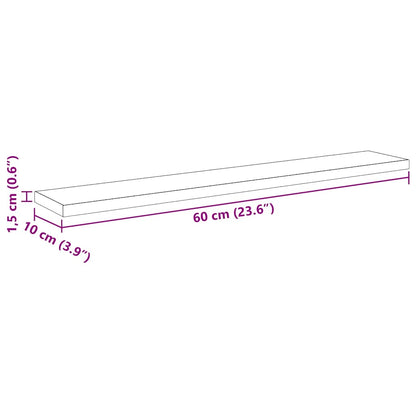 Regalbrett 4 pcs Schwarz 60 x 10 x 1.5 cm Holzwerkstoff