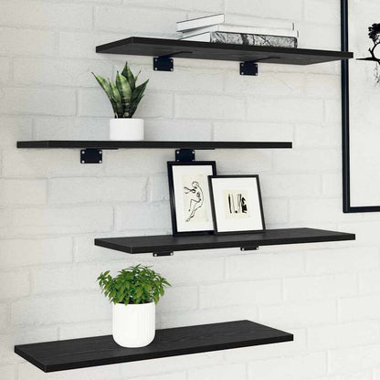 Regalbrett 4 pcs Schwarz 60 x 20 x 1.5 cm Holzwerkstoff