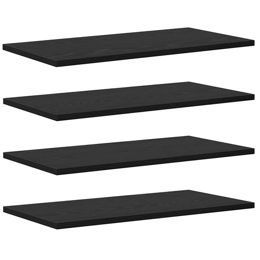 Regalbrett 4 pcs Schwarz 60 x 30 x 1.5 cm Holzwerkstoff