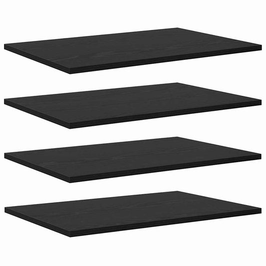 Regalbrett 4 pcs Schwarz 60 x 40 x 1.5 cm Holzwerkstoff