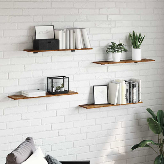 Regalbrett 4 pcs Braun 80 x 20 x 1.5 cm Holzwerkstoff