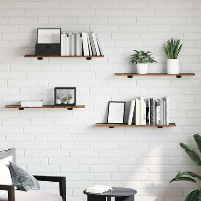 Regalbrett 4 pcs Braun 80 x 20 x 1.5 cm Holzwerkstoff