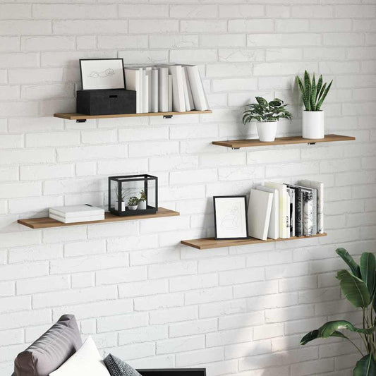 Regalbrett 4 pcs Braun 80 x 20 x 1.5 cm Holzwerkstoff