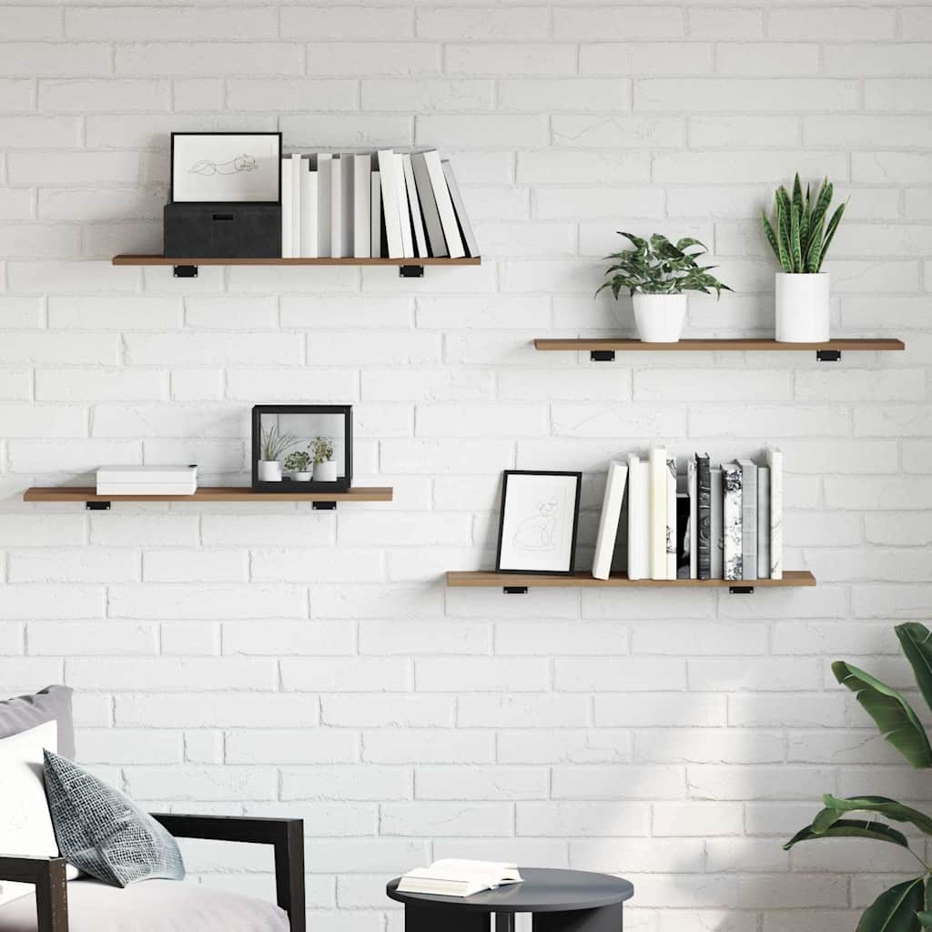Regalbrett 4 pcs Braun 80 x 20 x 1.5 cm Holzwerkstoff