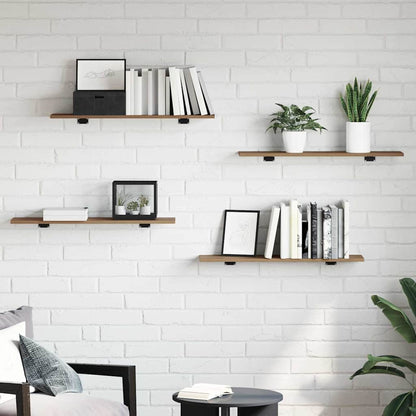 Regalbrett 4 pcs Braun 80 x 20 x 1.5 cm Holzwerkstoff