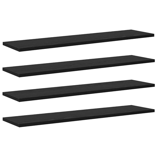 Regalbrett 4 pcs Schwarz 80 x 20 x 1.5 cm Holzwerkstoff