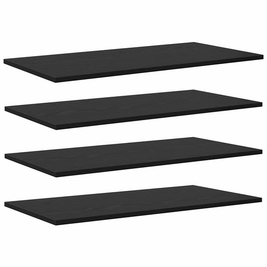 Regalbrett 4 pcs Schwarz 80 x 40 x 1.5 cm Holzwerkstoff
