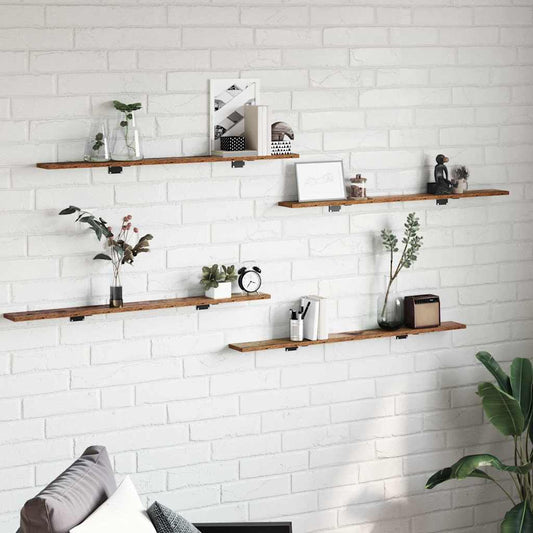 Regalbrett 4 pcs Braun 100 x 10 x 1.5 cm Holzwerkstoff