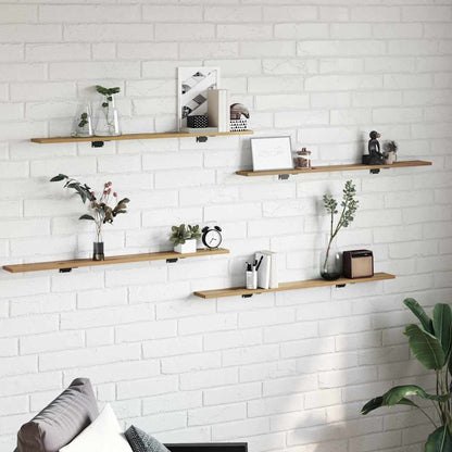 Regalbrett 4 pcs Braun 100 x 10 x 1.5 cm Holzwerkstoff