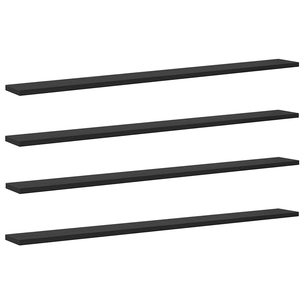 Regalbrett 4 pcs Schwarz 100 x 10 x 1.5 cm Holzwerkstoff