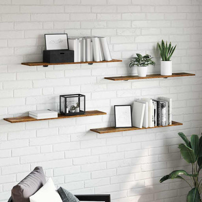 Regalbrett 4 pcs Braun 100 x 20 x 1.5 cm Holzwerkstoff