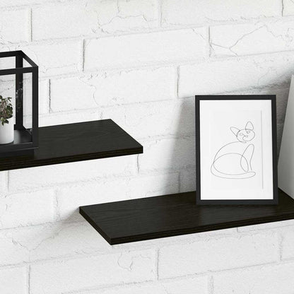 Regalbrett 4 pcs Schwarz 100 x 20 x 1.5 cm Holzwerkstoff