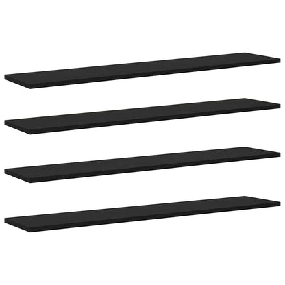 Regalbrett 4 pcs Schwarz 100 x 20 x 1.5 cm Holzwerkstoff