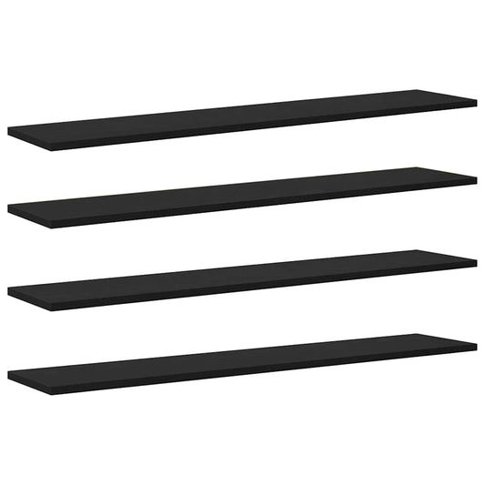 Regalbrett 4 pcs Schwarz 100 x 20 x 1.5 cm Holzwerkstoff
