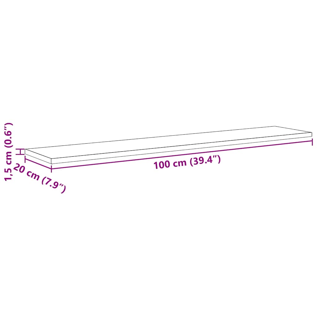 Regalbrett 4 pcs Schwarz 100 x 20 x 1.5 cm Holzwerkstoff