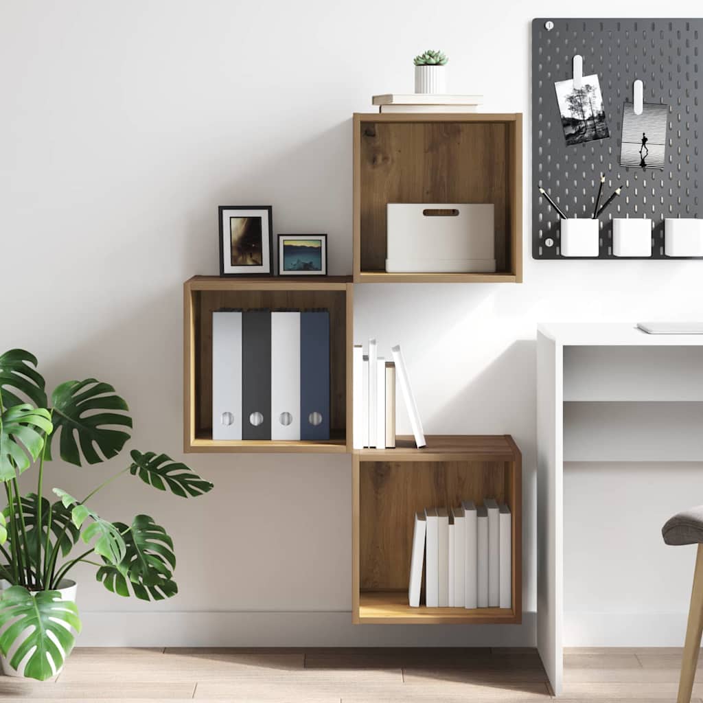 Wandschrank Eiche handwerklich 37 x 37 x 37 cm Holzwerkstoff