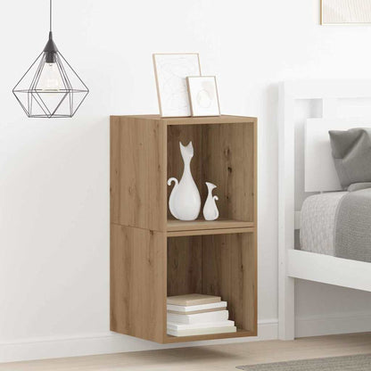 Wandschrank mit Regal 2 pcs Eiche handwerklich 37 x 37 x 37 cm