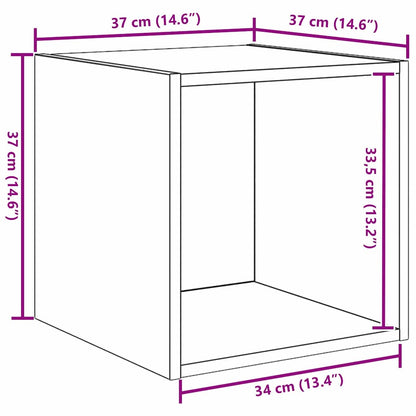 Wandschrank mit Regal 2 pcs Eiche handwerklich 37 x 37 x 37 cm