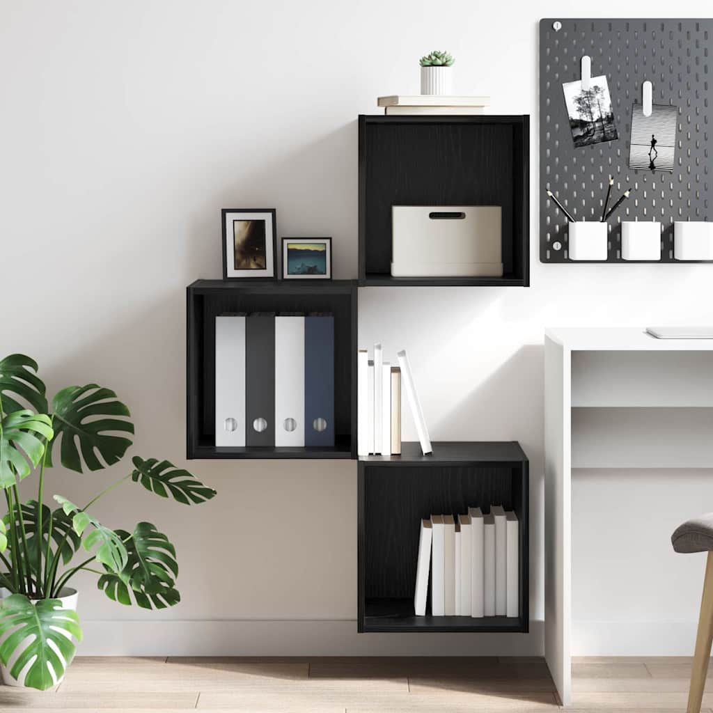 Wandschrank Schwarze Eiche 37 x 37 x 37 cm Holzwerkstoff