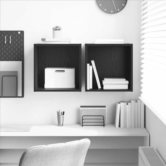 Wandschrank 2 pcs Schwarze Eiche 37 x 37 x 37 cm Holzwerkstoff