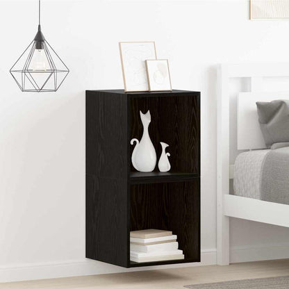 Wandschrank 2 pcs Schwarze Eiche 37 x 37 x 37 cm Holzwerkstoff