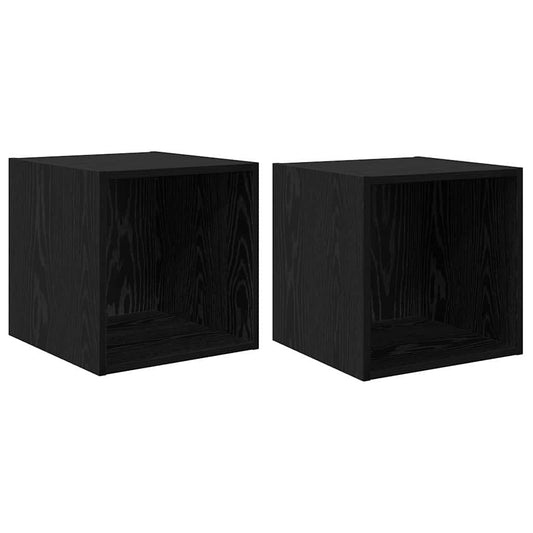 Wandschrank 2 pcs Schwarze Eiche 37 x 37 x 37 cm Holzwerkstoff