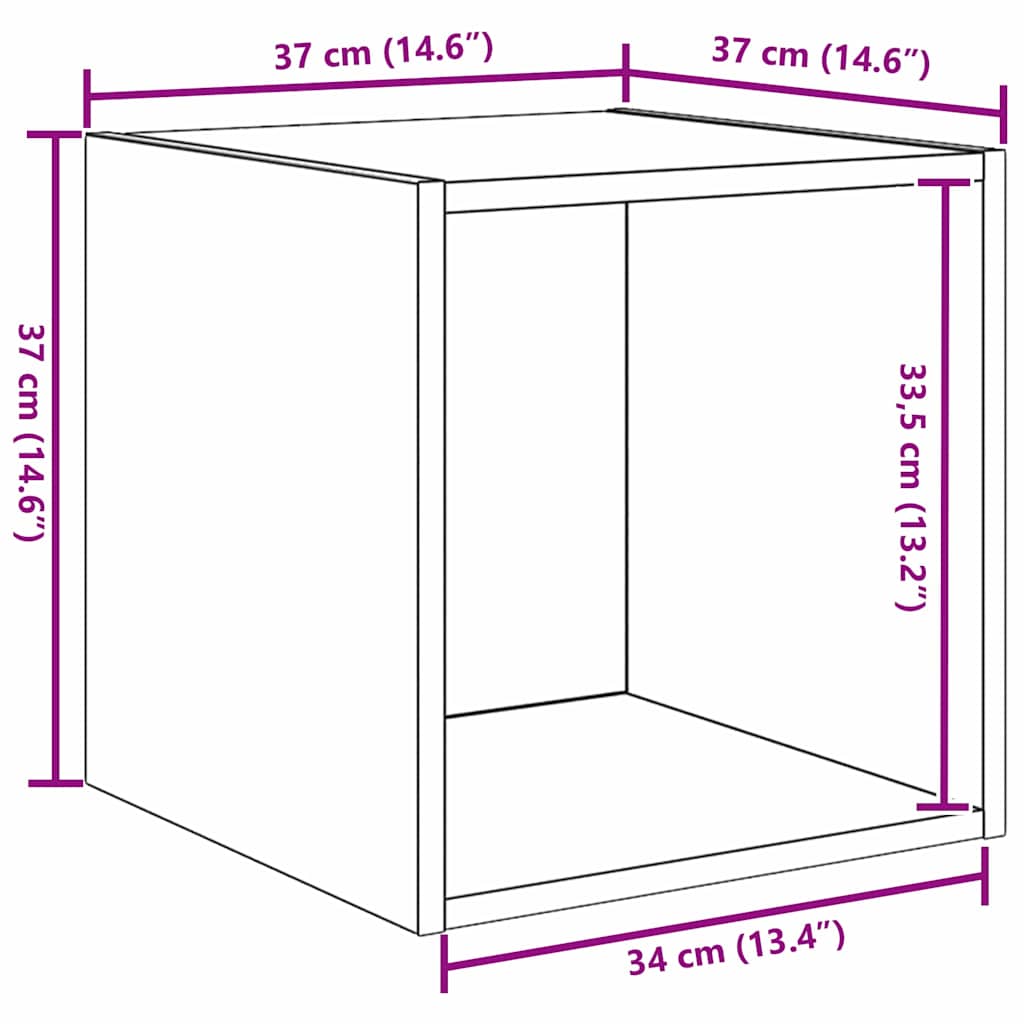 Wandschrank 2 pcs Schwarze Eiche 37 x 37 x 37 cm Holzwerkstoff
