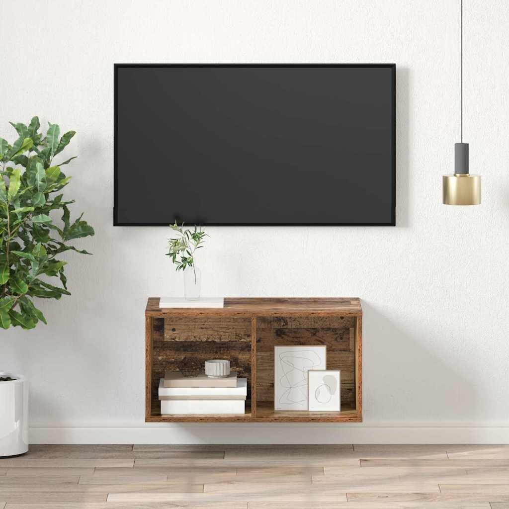 Wandmontierter TV Schrank Altholz 37 x 37 x 72 cm Holzwerkstoff