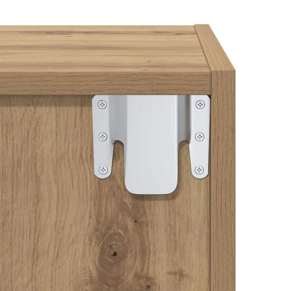 Wandmontierter TV Schrank Eiche handwerklich 37 x 37 x 72 cm