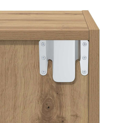 Wandmontierter TV Schrank Eiche handwerklich 37 x 37 x 72 cm