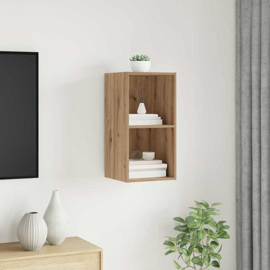 Wandmontierter TV Schrank Eiche handwerklich 37 x 37 x 72 cm