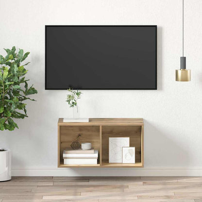 Wandmontierter TV Schrank Eiche handwerklich 37 x 37 x 72 cm