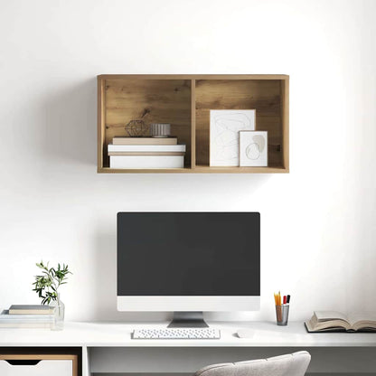 Wandmontierter TV Schrank Eiche handwerklich 37 x 37 x 72 cm