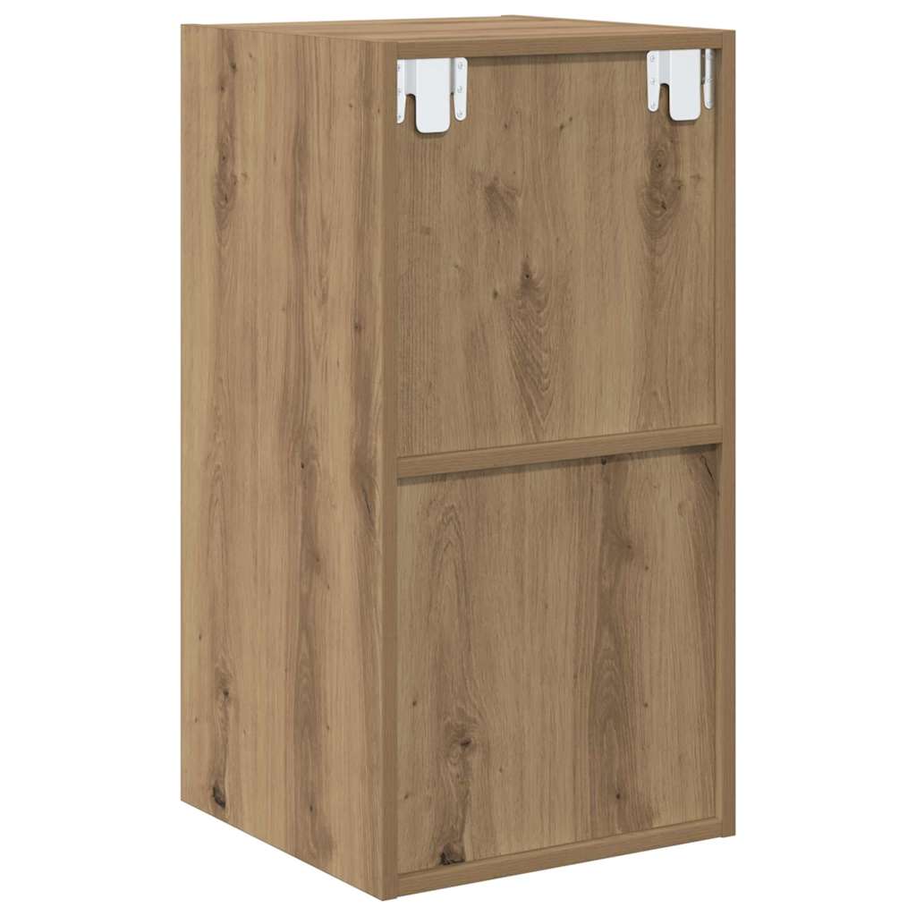 Wandmontierter TV Schrank Eiche handwerklich 37 x 37 x 72 cm