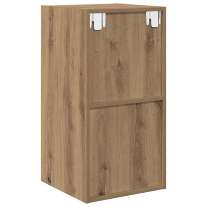 Wandmontierter TV Schrank Eiche handwerklich 37 x 37 x 72 cm