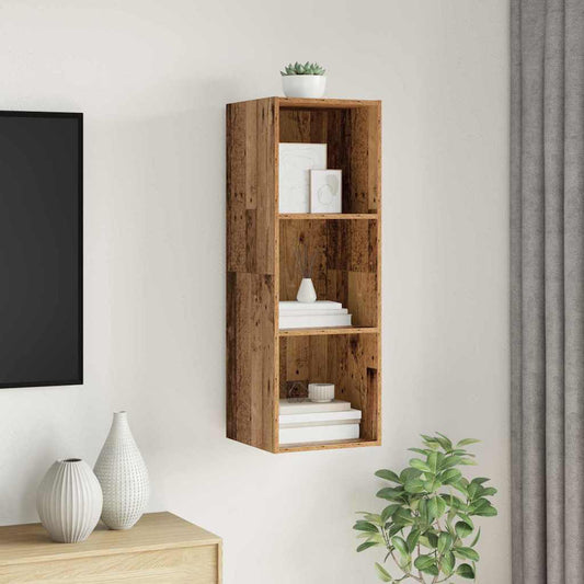 Wandmontierter TV Schrank Wandmontiert Altholz 37 x 37 x 107 cm