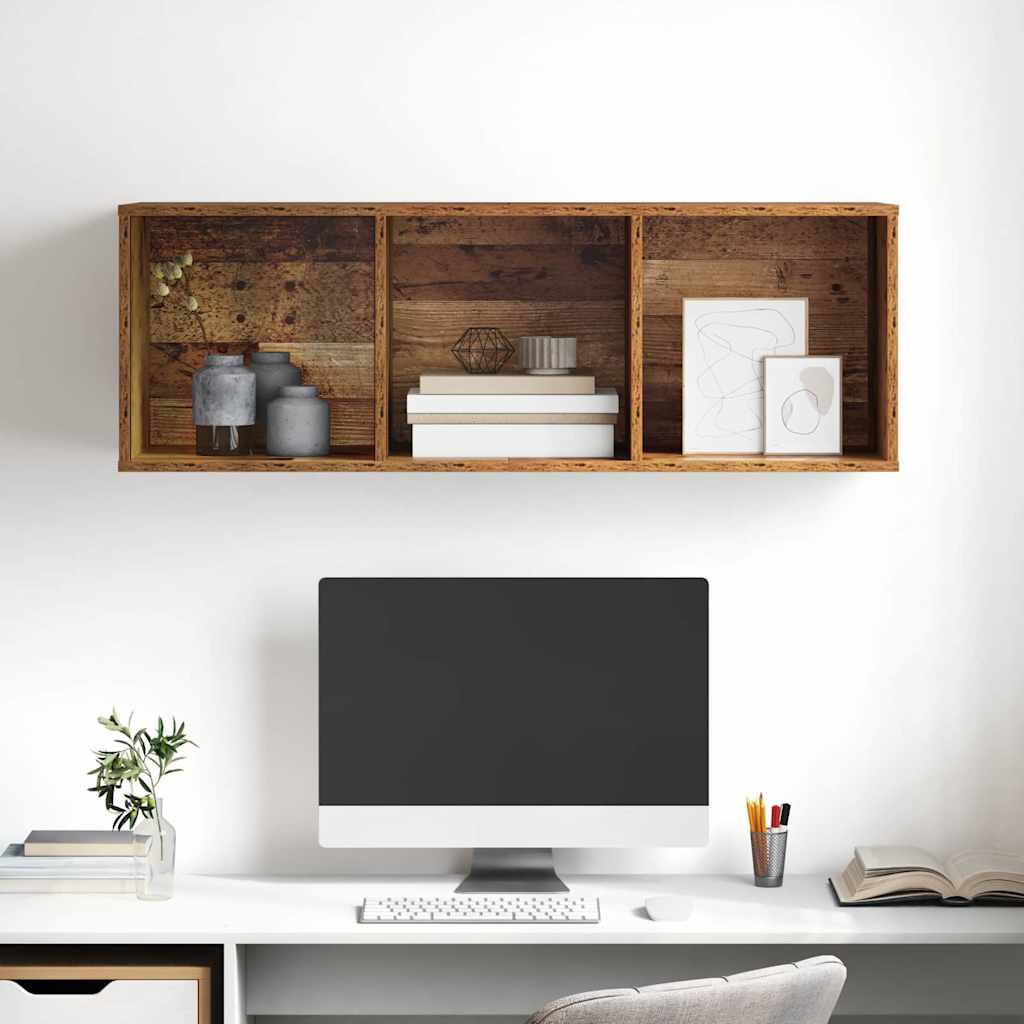 Wandmontierter TV Schrank Wandmontiert Altholz 37 x 37 x 107 cm