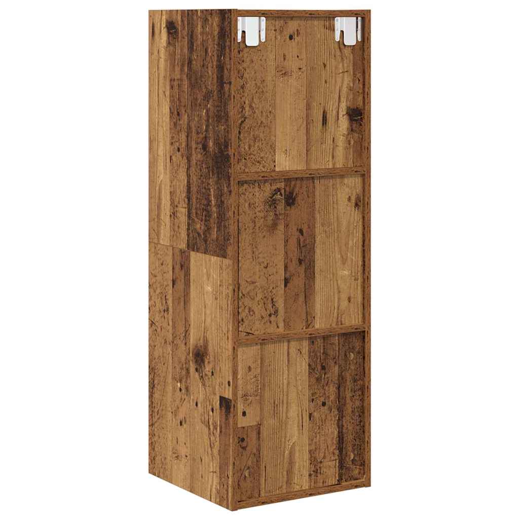 Wandmontierter TV Schrank Wandmontiert Altholz 37 x 37 x 107 cm