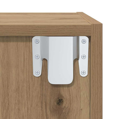 Wandmontierter TV Schrank Eiche handwerklich 37 x 37 x 107 cm