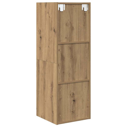 Wandmontierter TV Schrank Eiche handwerklich 37 x 37 x 107 cm