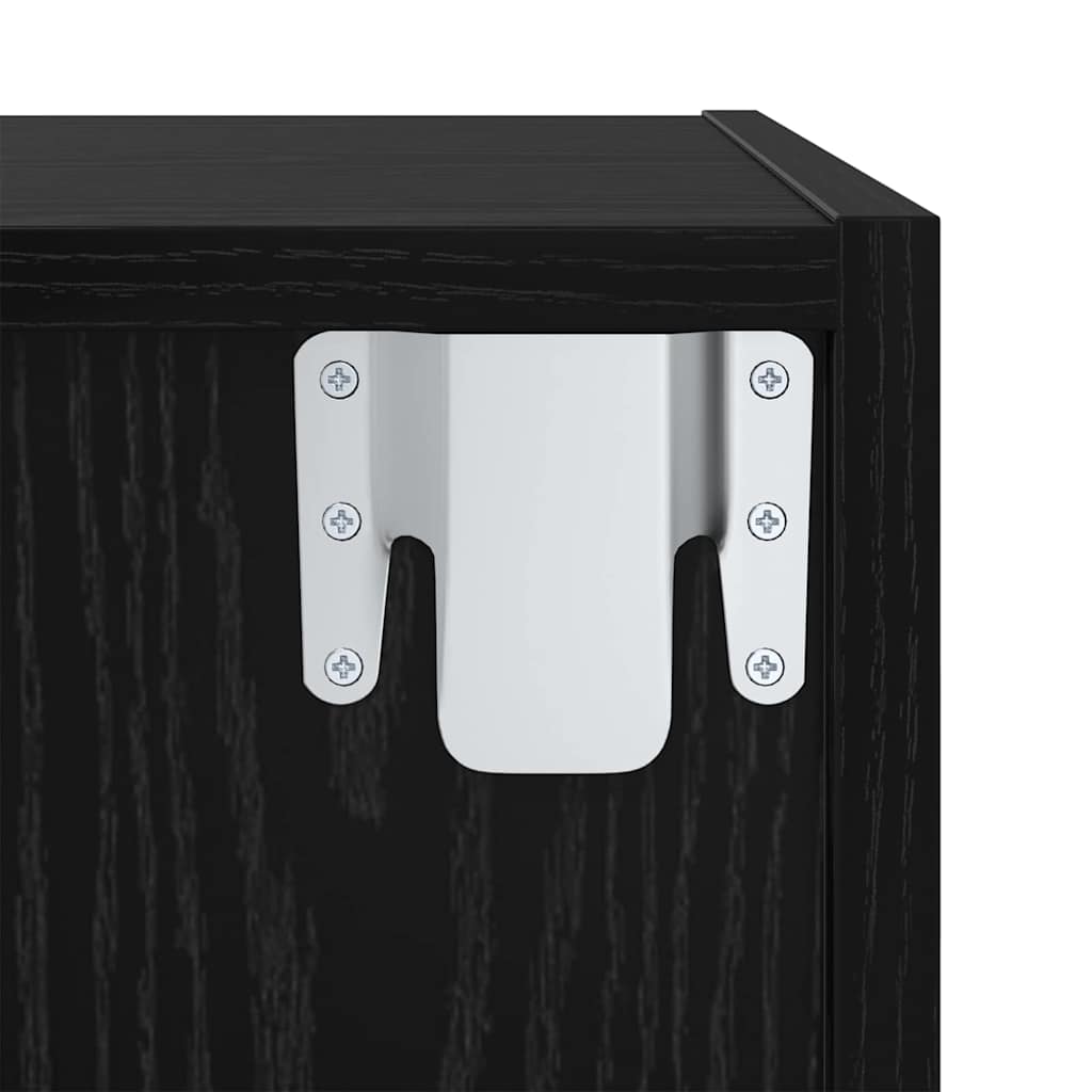 Wandmontierter TV Schrank Schwarze Eiche 37 x 37 x 107 cm
