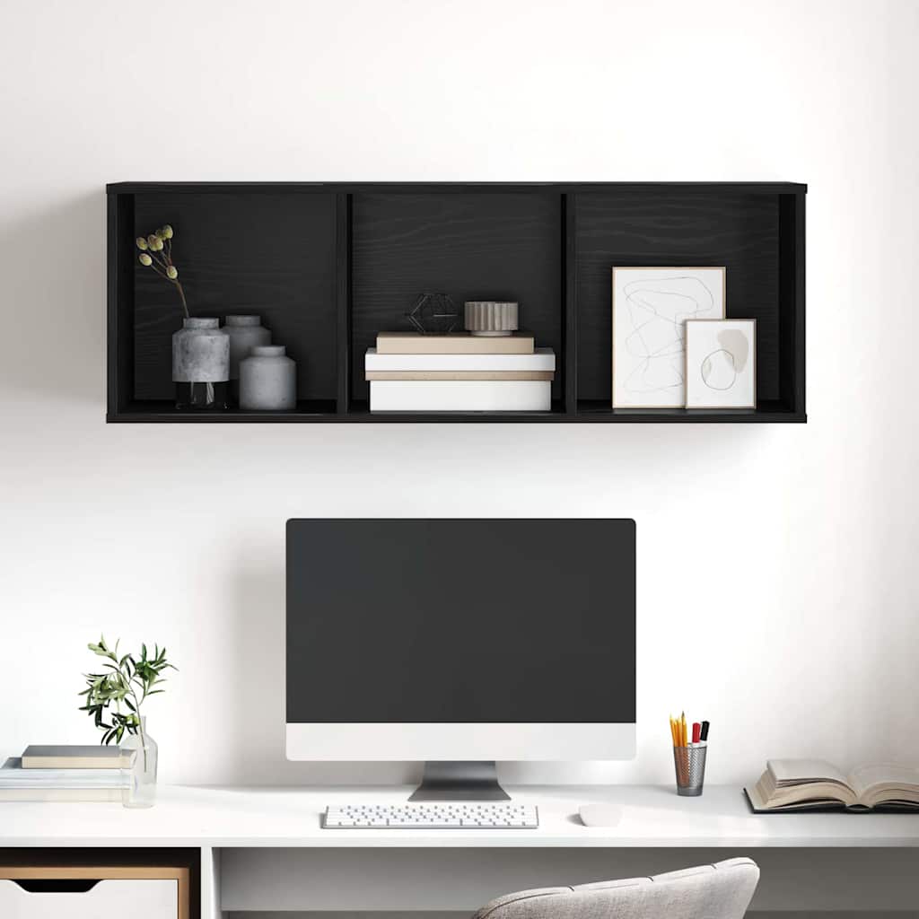 Wandmontierter TV Schrank Schwarze Eiche 37 x 37 x 107 cm
