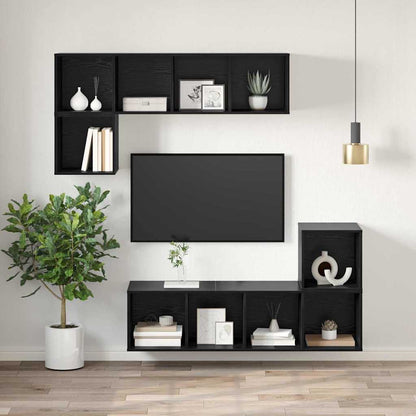 Wandmontierter TV Schrank Schwarze Eiche 37 x 37 x 107 cm