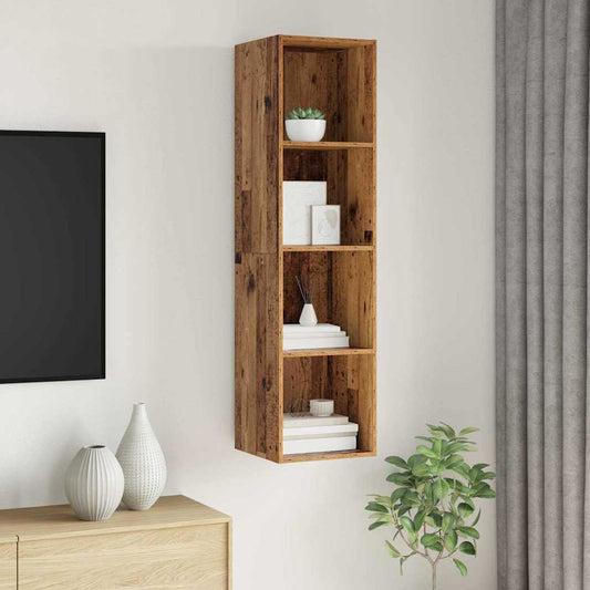 Wandmontierter TV Schrank Altholz 37 x 37 x 142,5 cm