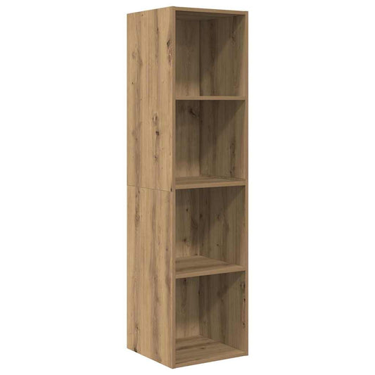 Wandmontierter TV Schrank Eiche handwerklich 37 x 37 x 142,5 cm